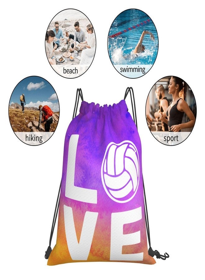 AIMASTZ Love Volleyball Unisex Drawstring Backpack Bag Sport Gym Swim Travel Sackpack - Image 5